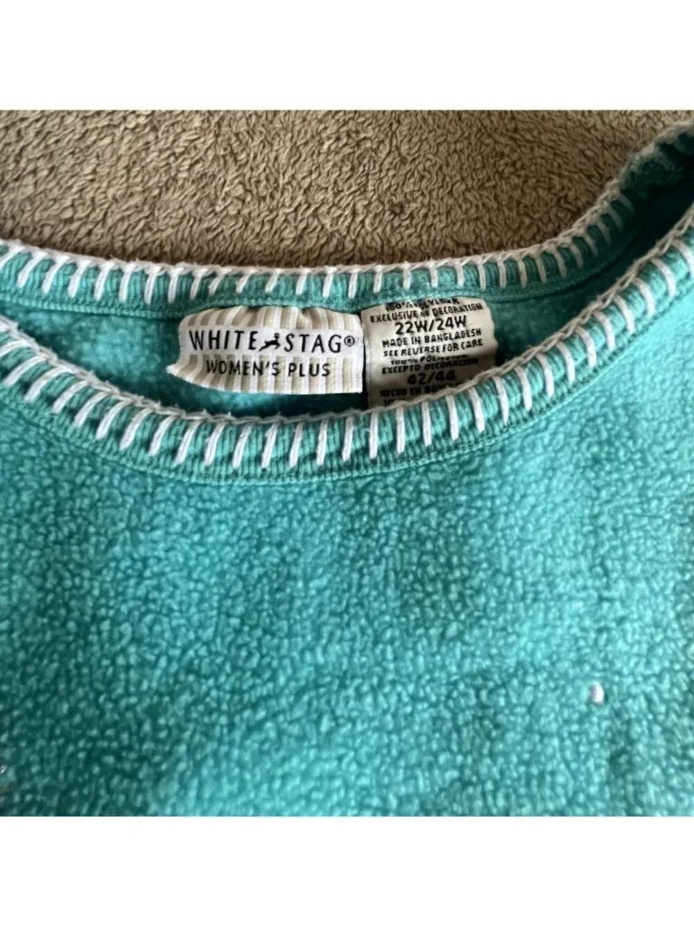 White Stag Polar Fleece Winter Penguins Top 22W 24W Blue - Picture 7 of 16